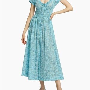 Doen Ashlynn Floral Cotton Midi-Dress